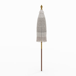 Parasol en bois de cocotier et macramé - Fakélé