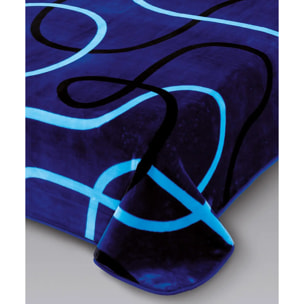 Coperta Plaid moderna astratta Blu in morbido pile di poliestere