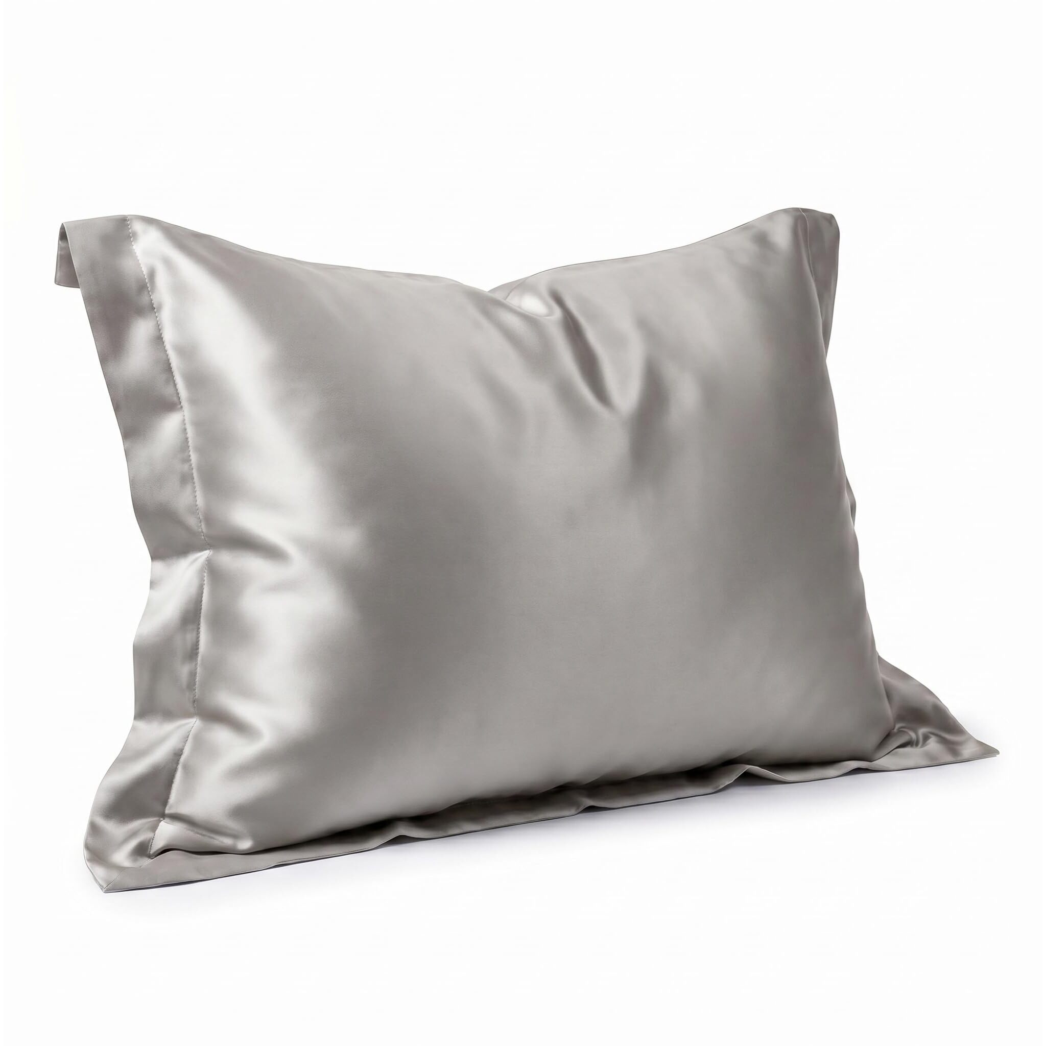 Coppia federe in seta 50x80 cm con zip e volani, fronte in seta morbida e lucente, retro in tencel traspirante, effetto anticrespo e delicata su pelle e capelli, eleganti e confortevoli, ideali per ogni stagione