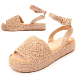 Sandalias de Plataforma - Beige - Altura: 4 cm