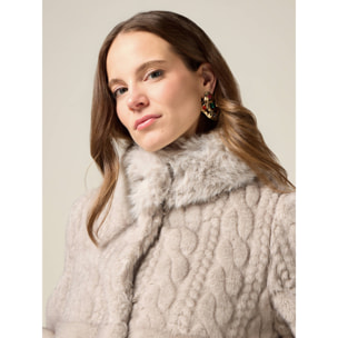 Oltre - Chaqueta en tejido peludo de doble elaboración - Gris