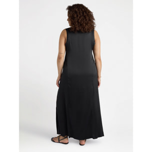 Fiorella Rubino - Vestito lungo in raso - Nero