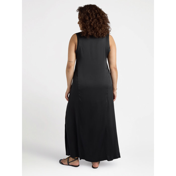 Fiorella Rubino - Vestito lungo in raso - Nero