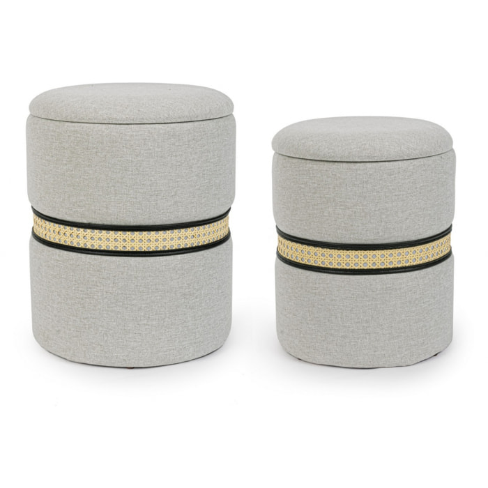 Set di 2 pouf contenitore KARINA grigio