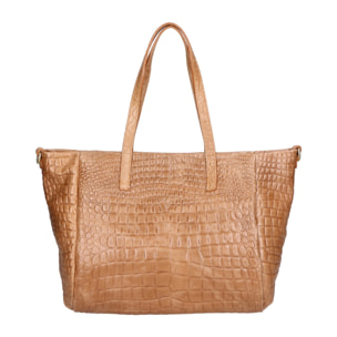 Borsa a spalla da donna - Modello Lorella - Vera pelle croco - 37.0 x 23.0 x 10.0 cm