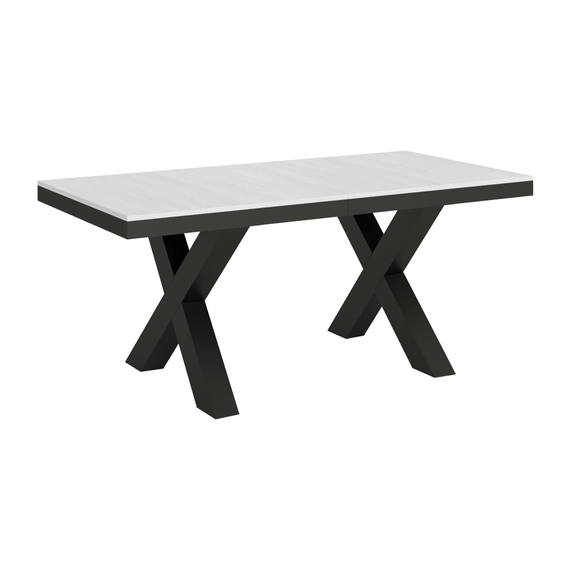 Table extensible 90x180/440 cm Traffic Evolution Frêne Blanc cadre Anthracite