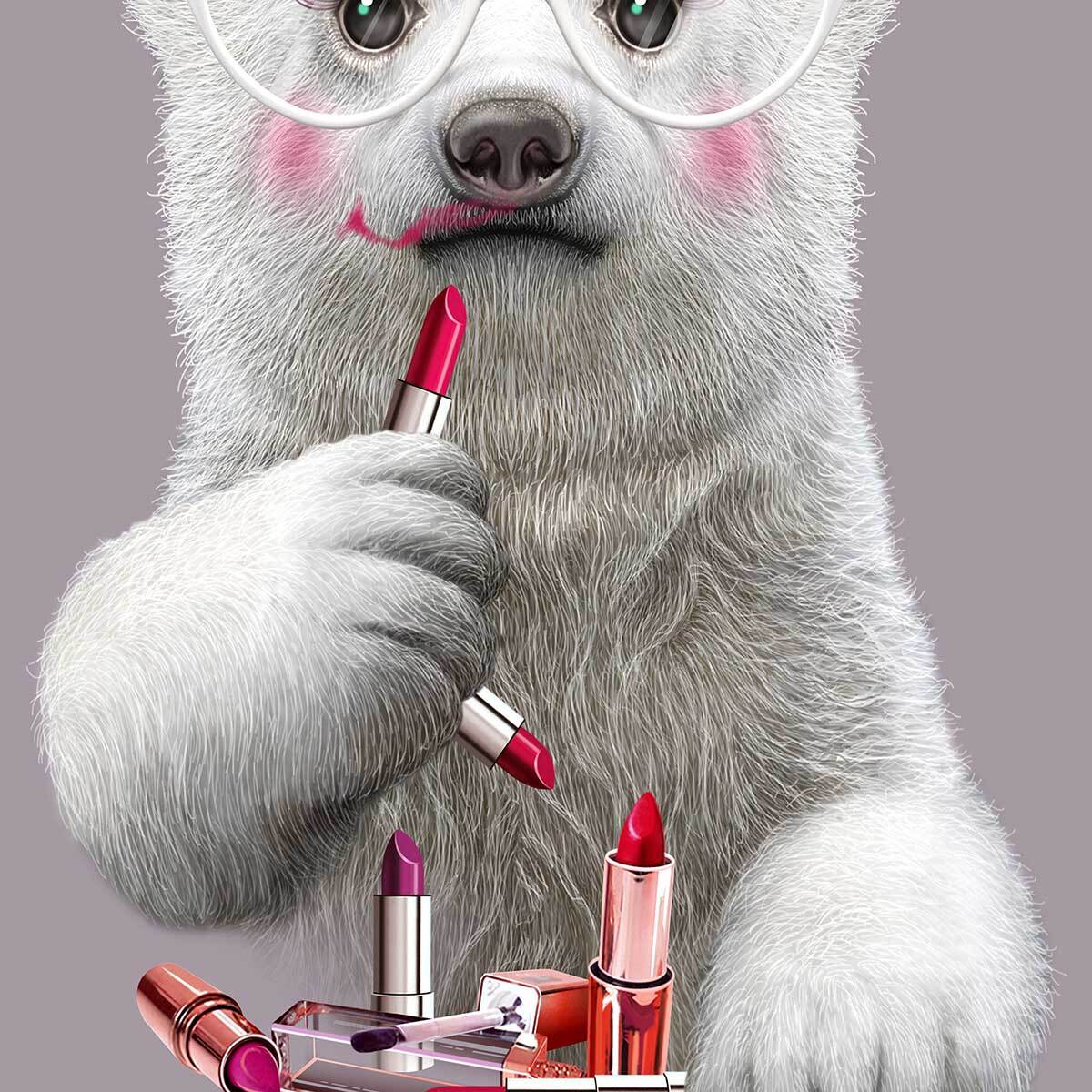 Affiche enfant rouge à lèvres paula  Affiche sous cadre bois