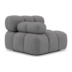 Ruby - module d'assise gauche en velours texturé - Gris