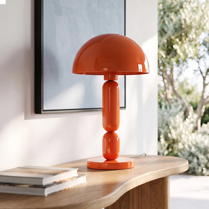Lampe en bois et métal orange - Romy