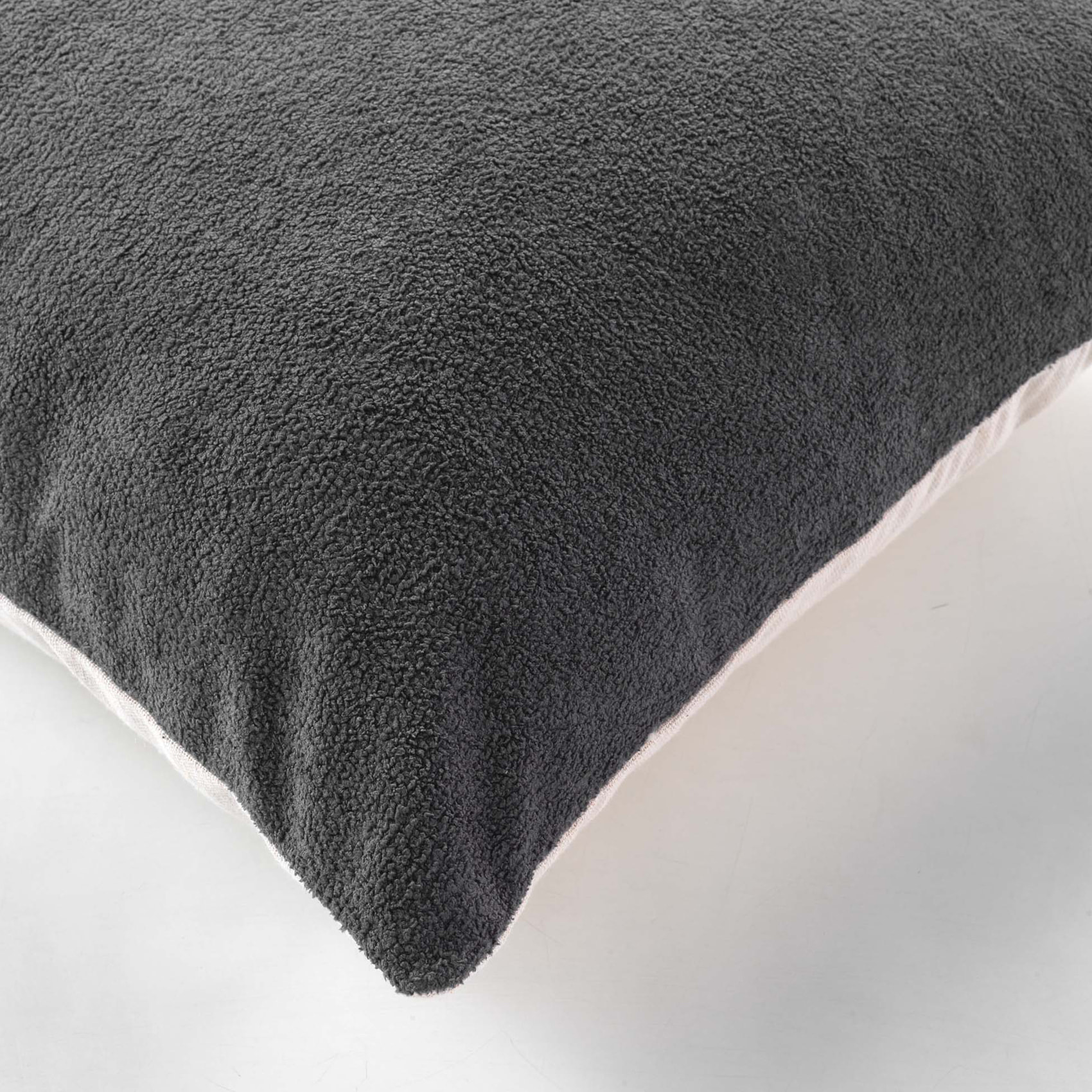 Coussin  - Effet bouclette - Gris