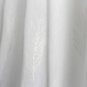 Voilage à oeillets feuille de palmier - Blanc