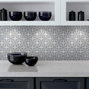 Stickers muraux - Sticker Mural Carrelage adhésif Cuisine Salle de Bain - 24 STICKERS CARREAUX DE CIMENT AZULEJOS GRACIANO