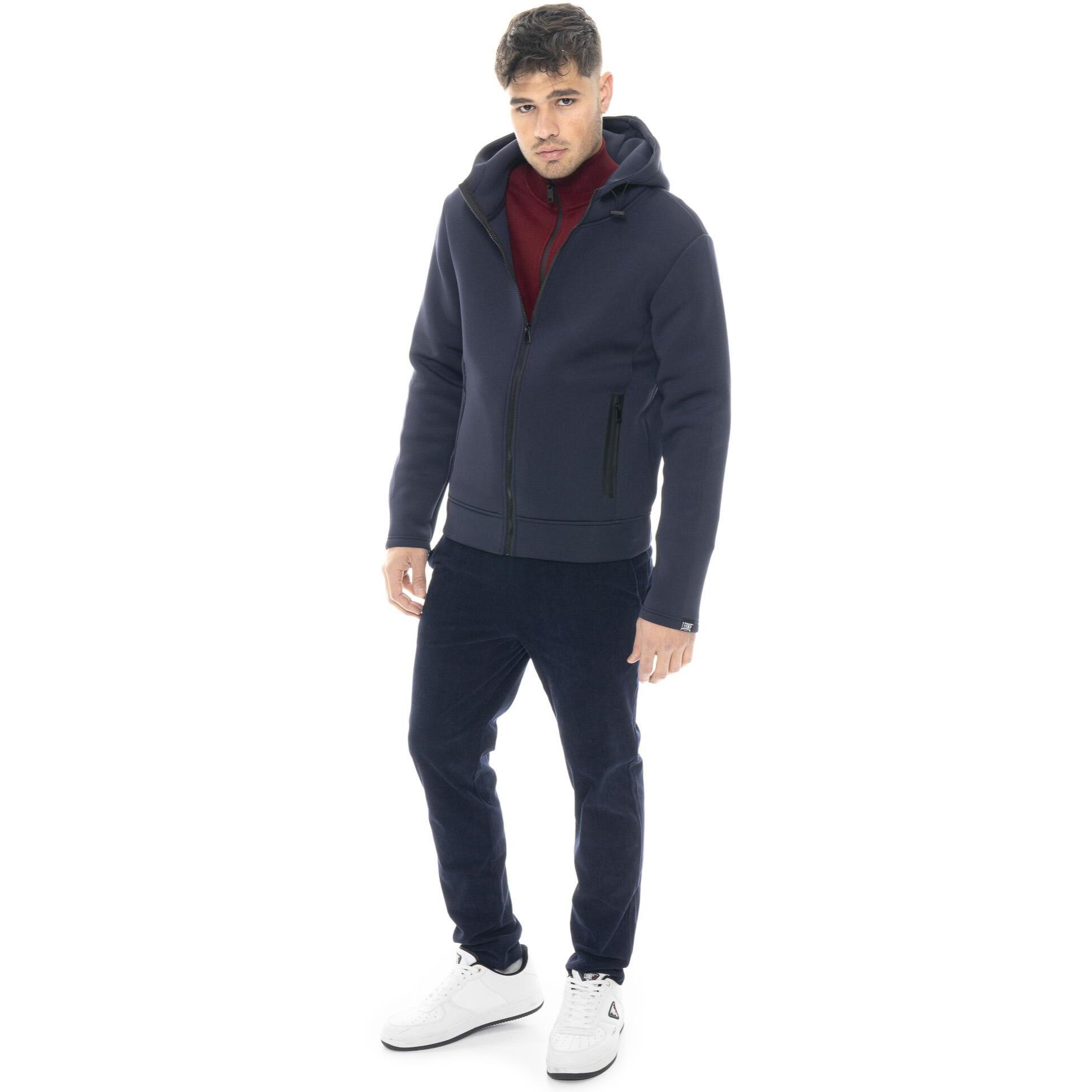 Chaqueta de neopreno con capucha y cremallera para hombre Leone 1947 Soft Basic