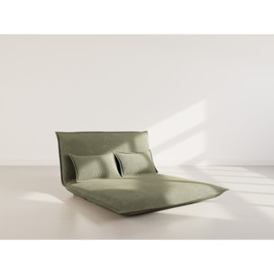 Candice - Banquette 2 places convertible clic-clac en velours côtelé - Vert