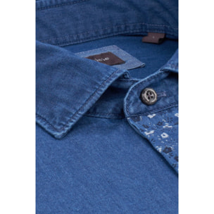 Camici Uomo Kent Jeans Unito Blu