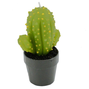 Candela a forma di cactus verde con vaso cm6,5x5h12,5