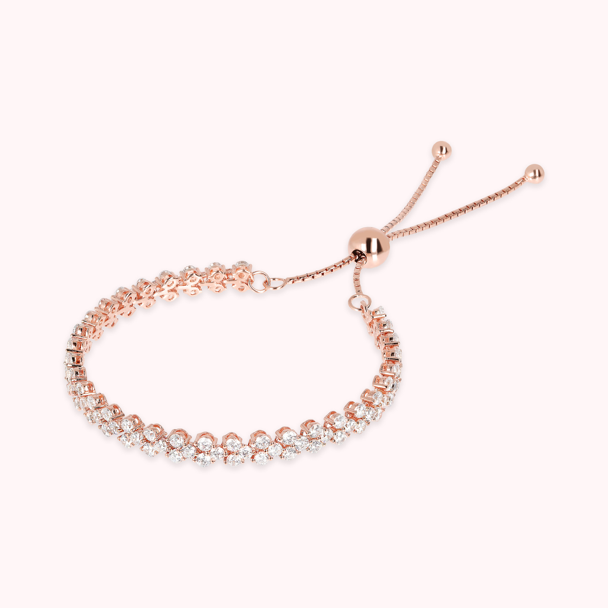 Bracciale Tennis Doppio con Cubic Zirconia Bianche