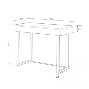Tocador con espejo Pretty Roble salvaje - Blanco