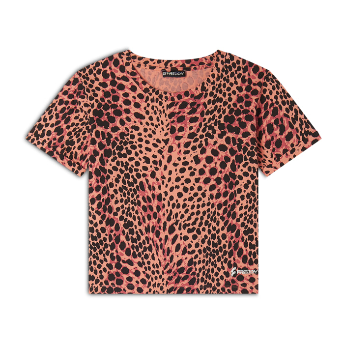 T-shirt regular fit in jersey animalier
