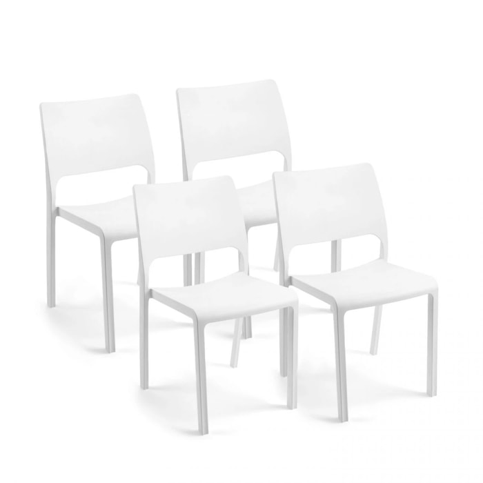 Pack 4 sillas de exterior Shine Blanco