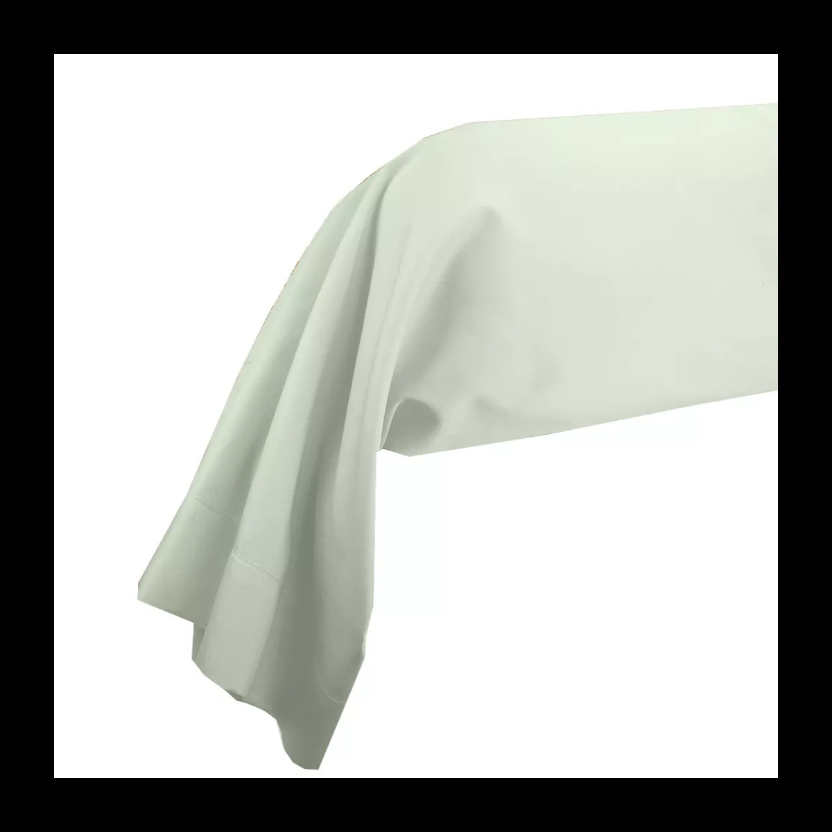 Taie de traversin satin de coton uni vert Ava uni vert d'eau
