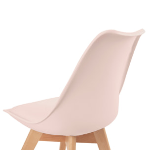 Chaises Nordia pieds bois de hêtre - Mix color - Blanc, rose, bleu pastel, gris clair
