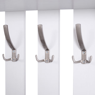 Conjunto de Recibidor de Entrada con Espejo Perchero y Zapatero Muebles de Entrada con 3 Ganchos Estante y 2 Cajones para Pasillo Blanco