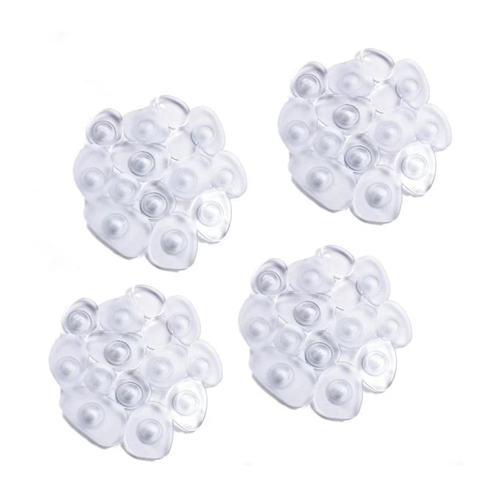 Lot de 4 Tapis antiderapants de douche ou baignoire PVC GALETS 12x13cm Transparent MSV