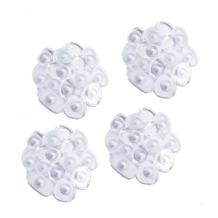 Lot de 4 Tapis antiderapants de douche ou baignoire PVC GALETS 12x13cm Transparent MSV