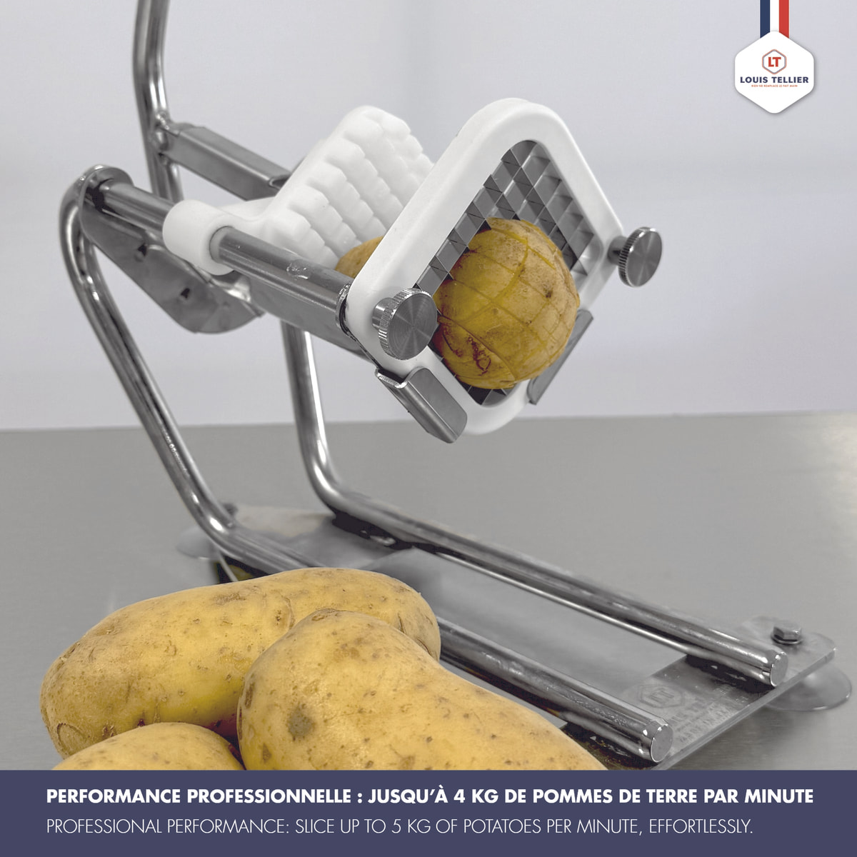 Coupe-frites médium Compact Pro avec grille couteau 10mm + poussoir