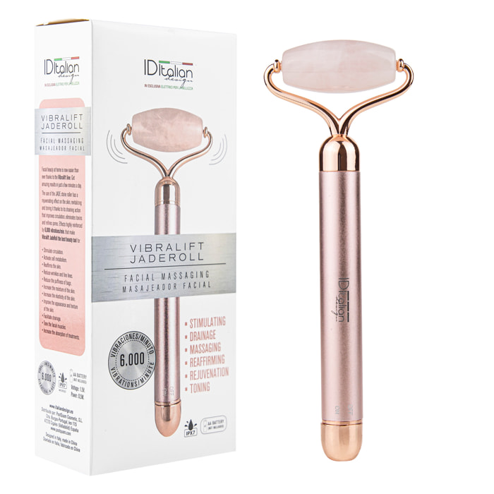 Vibralift Jaderoll Masajeador Facial - Oro Rosa - Batería: 1x 1,5 V AA