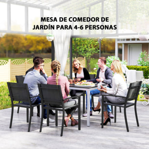 Mesa de Comedor de Jardín Rectangular Mesa de Terraza Exterior 120x90x72 cm con Estructura de Aluminio Imitación Madera y Encimera de Listones Carga 50 kg para Patio Balcón Negro