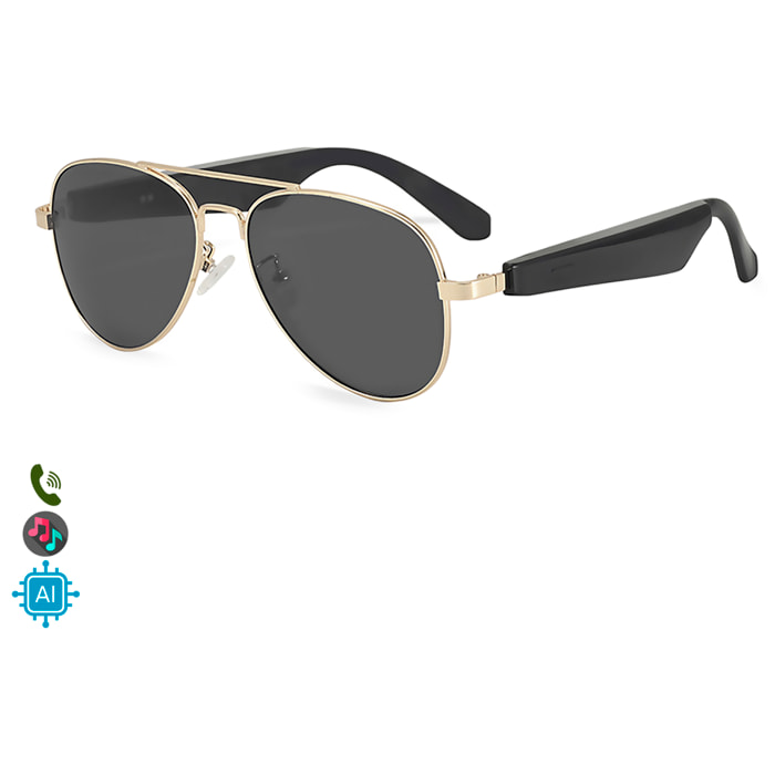 Gafas inteligentes A01-3112, control de llamada bluetooth, asistente de voz, traducción AI. Tamaño L.