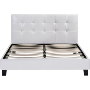 Lit double en pvc "Julia" - 160 x 200 cm - Blanc