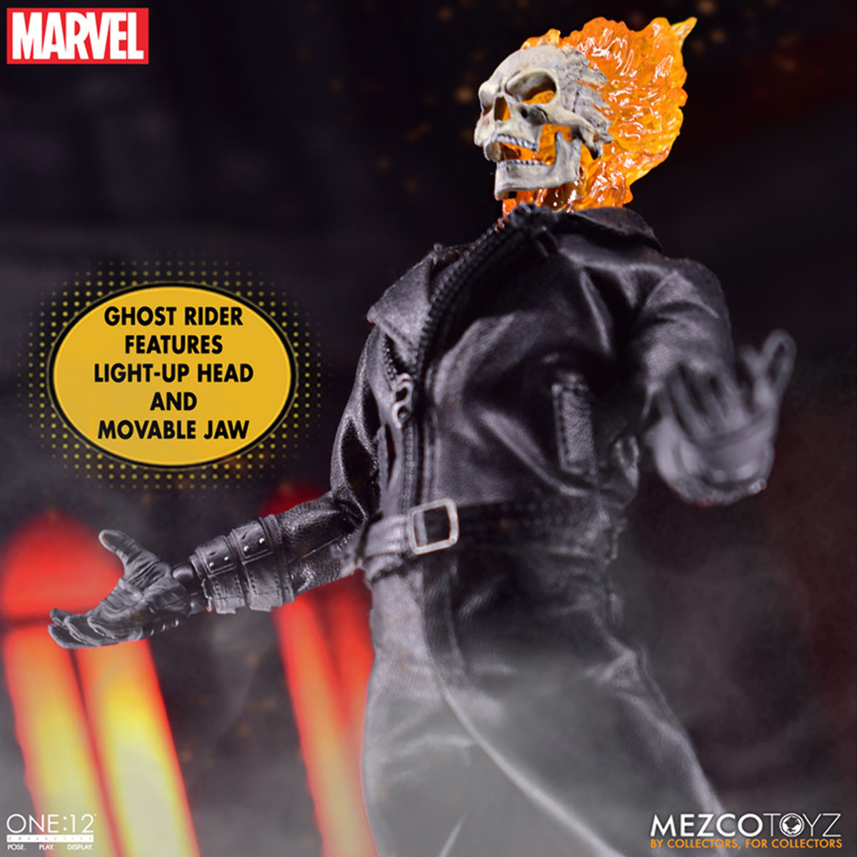 One 12 Coll Ghost Rider & Hell Cycle Set Action Figura Mezco Toys