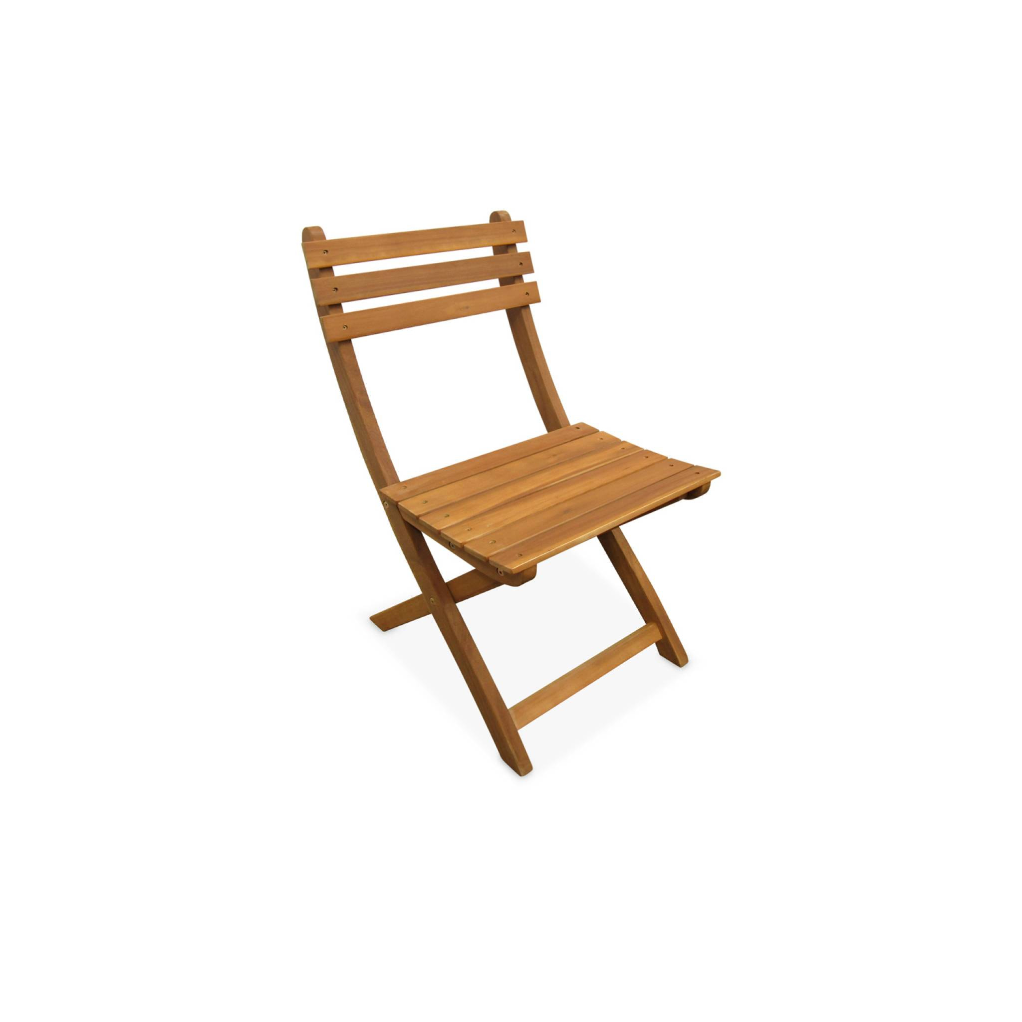 Table de jardin pliante bois d'acacia + 6 assises 150cm en bois d'acacia déjà huilé. forme ovale avec 6 chaises pliables