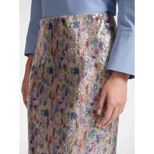 Elena Mirò - Falda de tul con lentejuelas - Gris