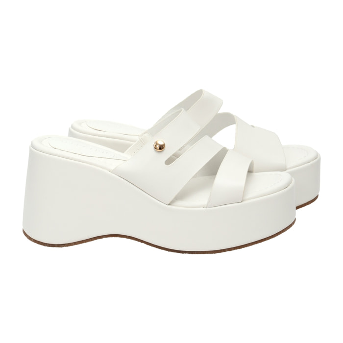 Ciabatta con zeppa - tacco 9,0 cm - plateaux 4,0 cm