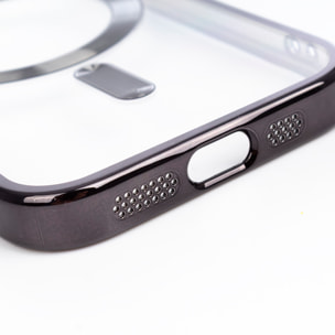 Carcasa magnética transparente con cámara cubierta, antichoque y antihuellas. Magsafe para iPhone 17.