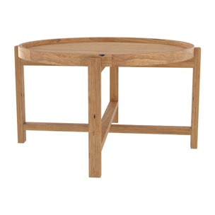 Table basse ronde en bois de teck recyclé D70 cm - Kouma