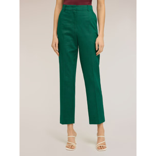 Motivi - Pantaloni chino in misto lino - Verde