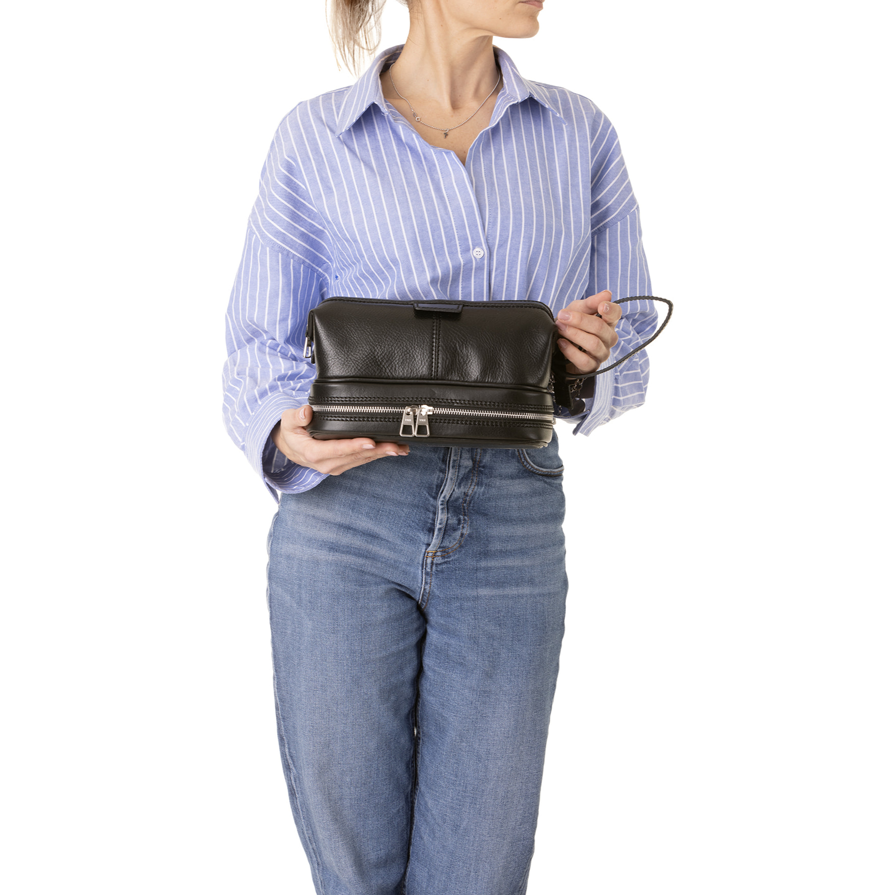 Pochette  unisex In Vera pelle Made in Italy 25x18x16 cm