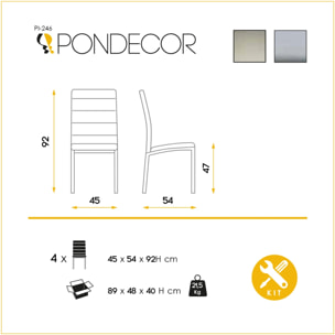 Set de 4 sillas – Polipiel en dos colores