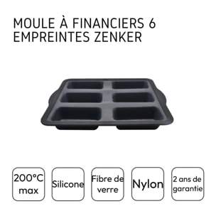 Moule 6 financiers 26 x 22 cm Zenker Silicone fibre de verre