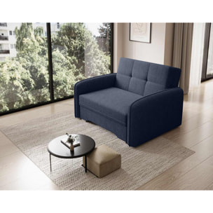 Michelle - fauteuil convertible avec coffre en velours - Bleu