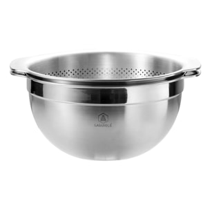 Ensemble bol et passoire 24 cm en acier inoxydable 18/8