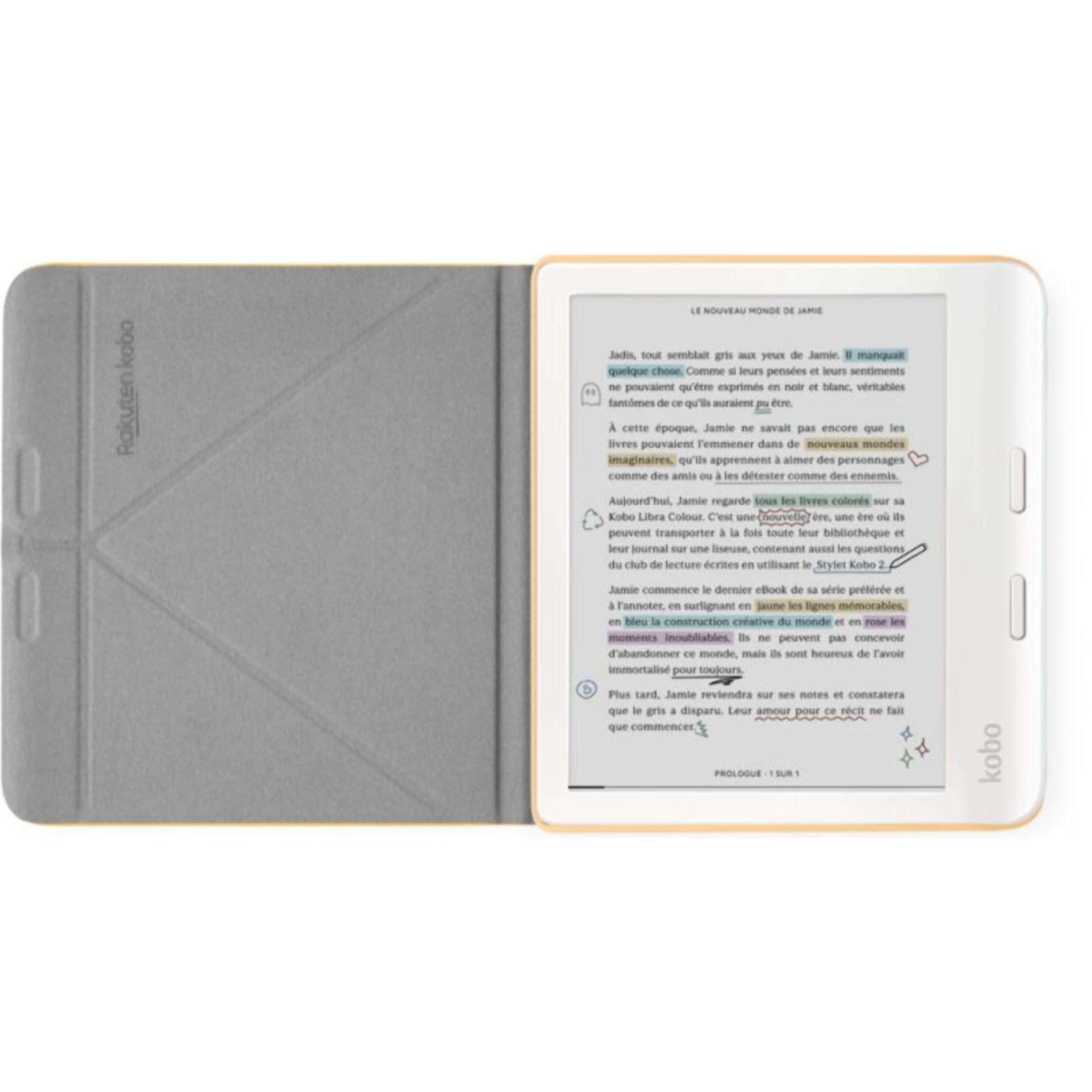 Protection KOBO Libra Colour Sleepcover Jaune