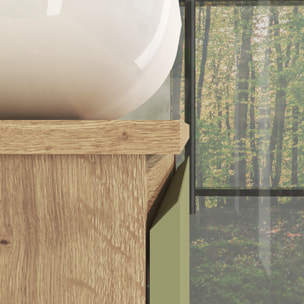 Conjunto de Baño Nia | Mueble Suspendido | 70 cm Verde | Dos Cajones | Lavabo Sobrepuesto | No incluye Espejo | Mueble Montado| Alday