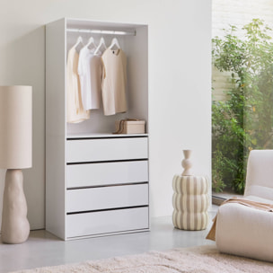 Module dressing décor bois 4 tiroirs 1 penderie MODULO