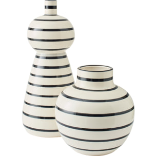 J-Line Vase - céramique - noir/blanc